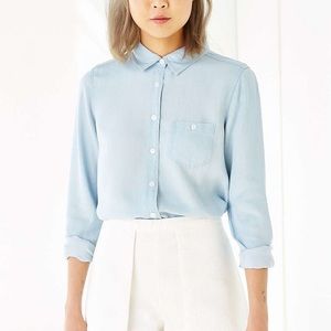 Native Youth Bleach-Washed Denim Shirt